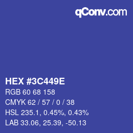 Color code: HEX #3C449E | qconv.com