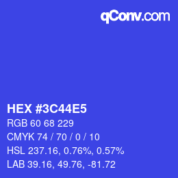 Color code: HEX #3C44E5 | qconv.com