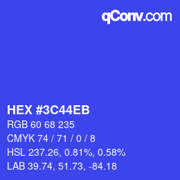 Color code: HEX #3C44EB | qconv.com