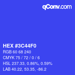 Color code: HEX #3C44F0 | qconv.com