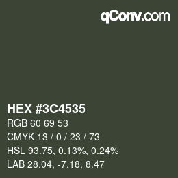 Color code: HEX #3C4535 | qconv.com