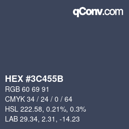Color code: HEX #3C455B | qconv.com