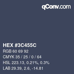 Color code: HEX #3C455C | qconv.com