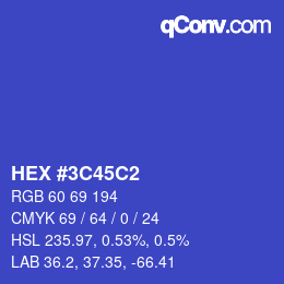 Color code: HEX #3C45C2 | qconv.com