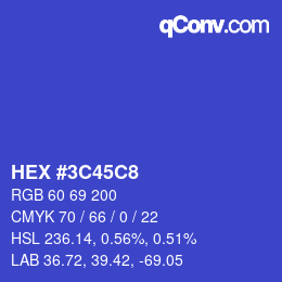 Color code: HEX #3C45C8 | qconv.com