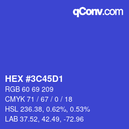 Color code: HEX #3C45D1 | qconv.com