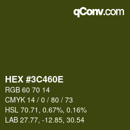 Color code: HEX #3C460E | qconv.com