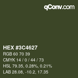 Color code: HEX #3C4627 | qconv.com