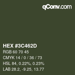 Color code: HEX #3C462D | qconv.com