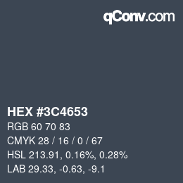 Color code: HEX #3C4653 | qconv.com