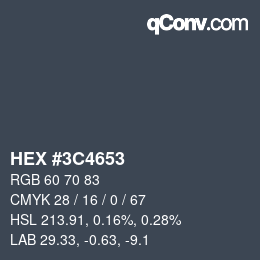 Color code: HEX #3C4653 | qconv.com