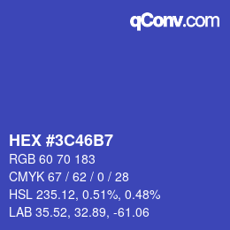Color code: HEX #3C46B7 | qconv.com