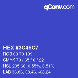 Color code: HEX #3C46C7 | qconv.com