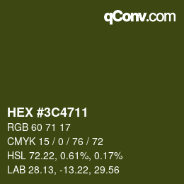 Color code: HEX #3C4711 | qconv.com