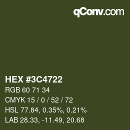 Color code: HEX #3C4722 | qconv.com