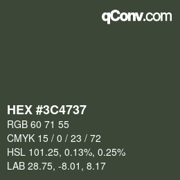カラーコード: HEX #3C4737 | qconv.com