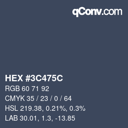 Color code: HEX #3C475C | qconv.com