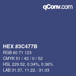 Color code: HEX #3C477B | qconv.com