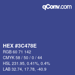 Farbcode: HEX #3C478E | qconv.com