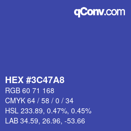 Code couleur: HEX #3C47A8 | qconv.com