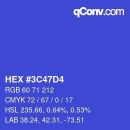 Color code: HEX #3C47D4 | qconv.com
