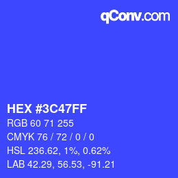 Color code: HEX #3C47FF | qconv.com