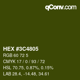 Color code: HEX #3C4805 | qconv.com