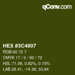Color code: HEX #3C4807 | qconv.com