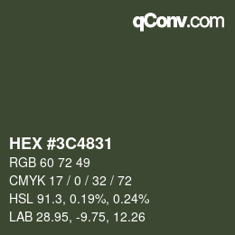 Color code: HEX #3C4831 | qconv.com