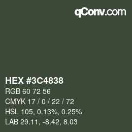 Código de color: HEX #3C4838 | qconv.com