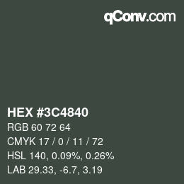 Color code: HEX #3C4840 | qconv.com