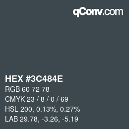 Color code: HEX #3C484E | qconv.com