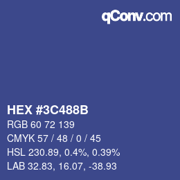 Color code: HEX #3C488B | qconv.com