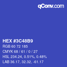 Farbcode: HEX #3C48B9 | qconv.com
