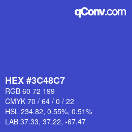 カラーコード: HEX #3C48C7 | qconv.com