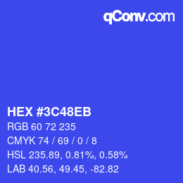 Color code: HEX #3C48EB | qconv.com