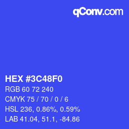 Color code: HEX #3C48F0 | qconv.com