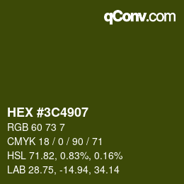Color code: HEX #3C4907 | qconv.com