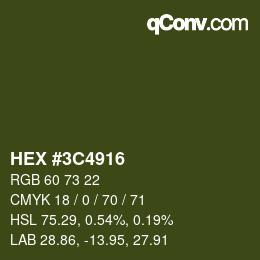 Code couleur: HEX #3C4916 | qconv.com