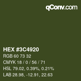 Color code: HEX #3C4920 | qconv.com