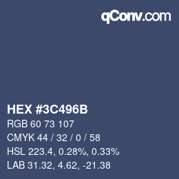 Color code: HEX #3C496B | qconv.com