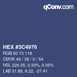 Color code: HEX #3C4976 | qconv.com