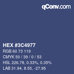 Farbcode: HEX #3C4977 | qconv.com