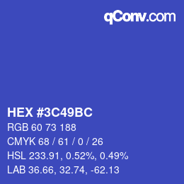 Color code: HEX #3C49BC | qconv.com