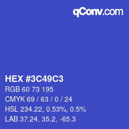 Color code: HEX #3C49C3 | qconv.com