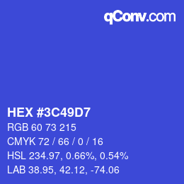 Color code: HEX #3C49D7 | qconv.com
