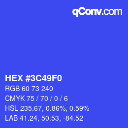 Color code: HEX #3C49F0 | qconv.com