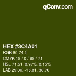 Color code: HEX #3C4A01 | qconv.com