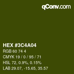 Color code: HEX #3C4A04 | qconv.com