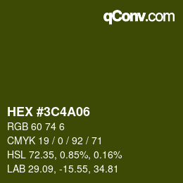 Color code: HEX #3C4A06 | qconv.com